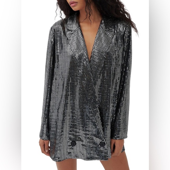 Oversized Metallic Sequin Blazer - Picture 9 of 9